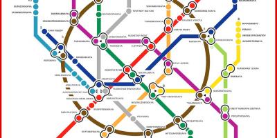 Moscow metro map dalam bahasa rusia