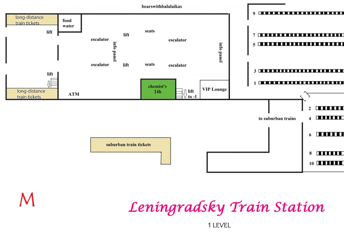 peta dari Leningradsky station, Moskow