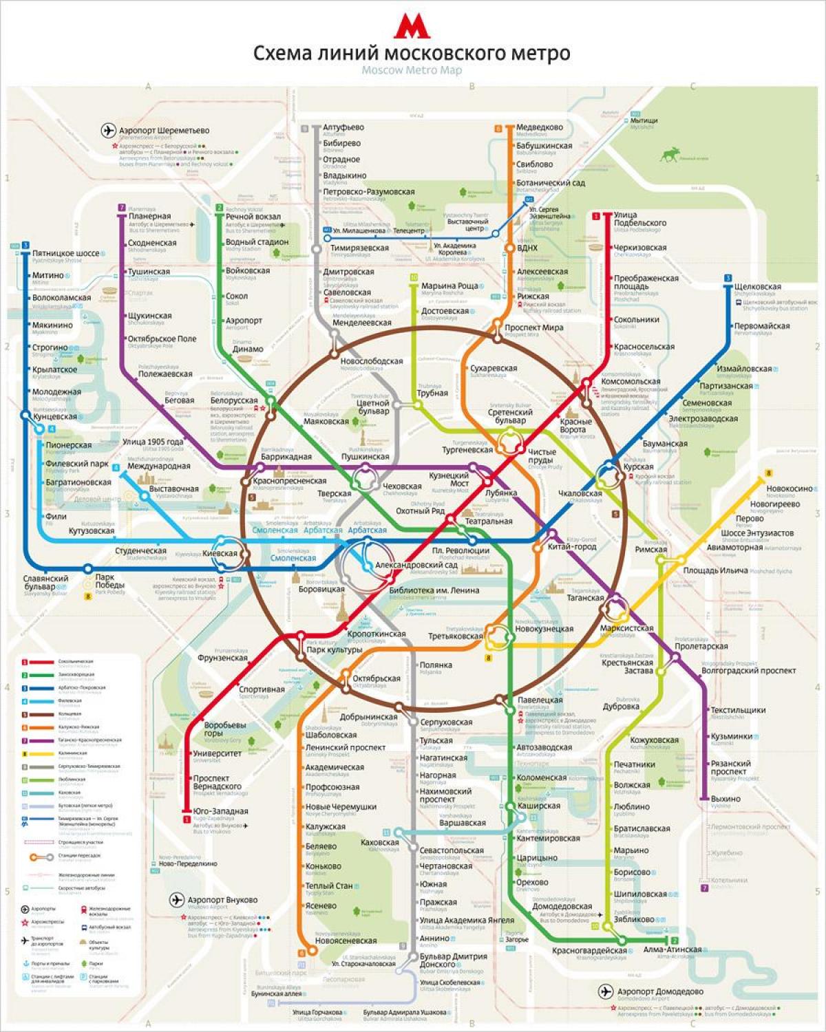 peta dari metro Moskow inggris dan rusia